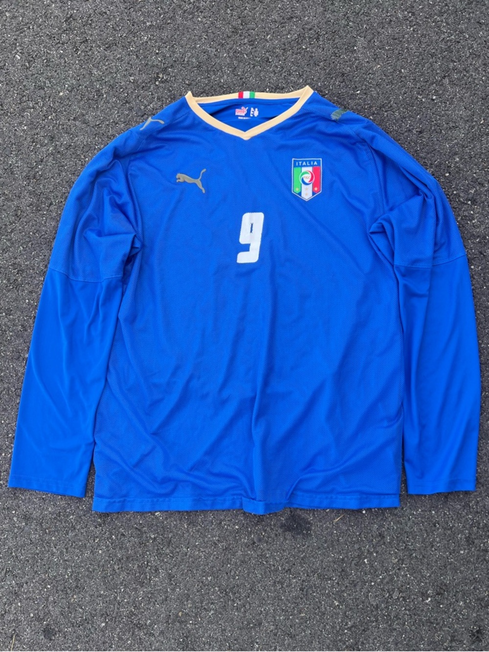 Vintage Italy Puma Soccer Jersey O0s #9 Toni